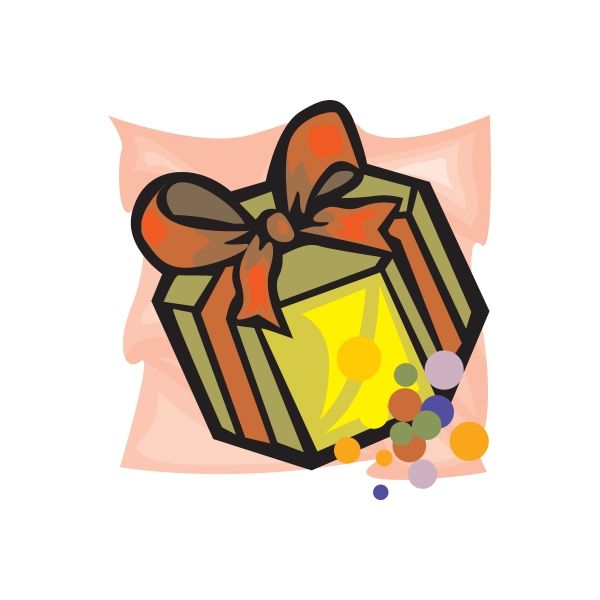 Image of Hat Box Present Sticker