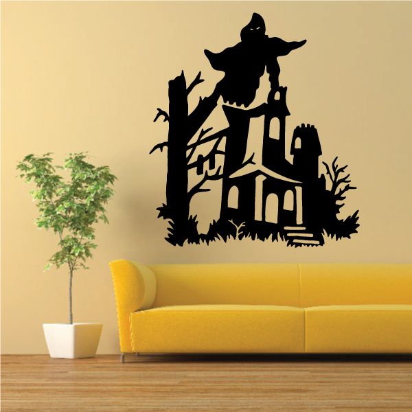 Image of Haunted House with Ghost Decal