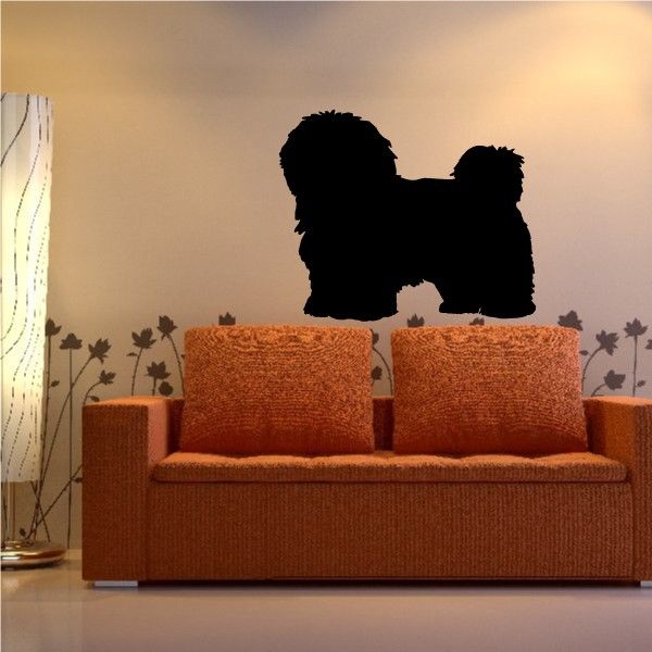 Black Havanese dog silhouette wall decal