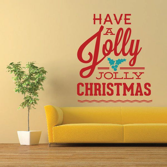 Image of Have a Jolly Christmas Quote Printed Decal