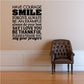 Motivational wall decal with stacked quote text: HAVE COURAGE SMILE