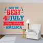 4th of July America birthday wall decal with patriotic text reading “Happy Birthday America”