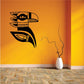 Black Hawaiian eagle wall decal with stylized head and beak