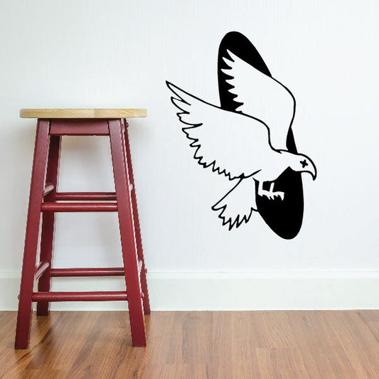 Image of Hawk and Oval Decal