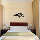 Black hawk head decal with stylized wings