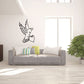 Hawk holding heart wall decal with black outline and wings