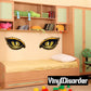 Predator eyes wall sticker with two yellow hawk-like eye graphics