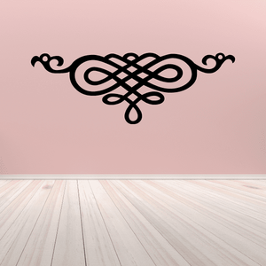 Celtic knot wall vinyl decal border with black intertwined looping design