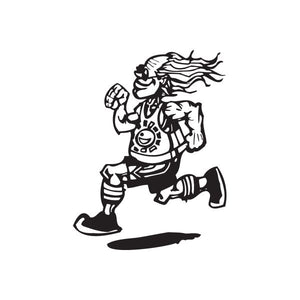Black and white cartoon running character wall decal vinyl sticker