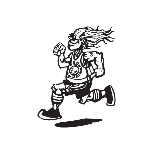 Black and white cartoon running character wall decal vinyl sticker