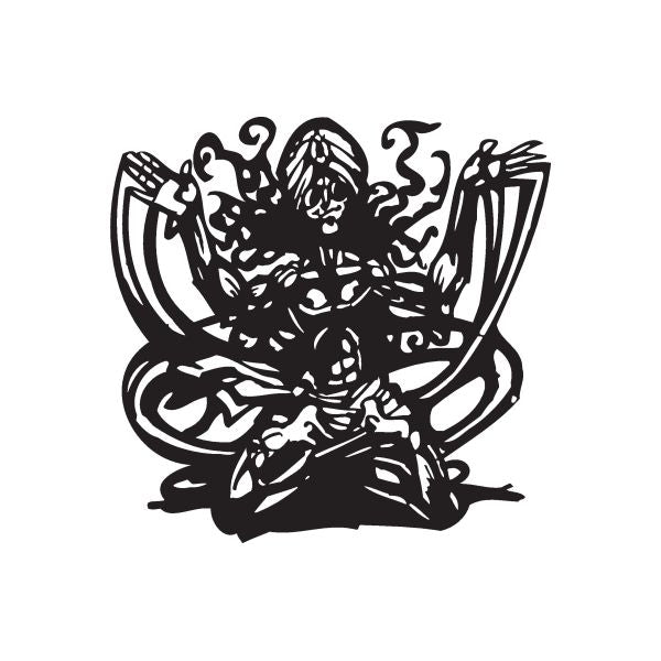 Black yoga meditation wall decal in vinyl