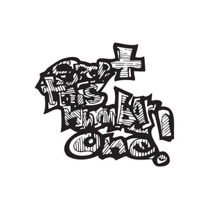 Black vinyl wall decal with stylized healthy lifestyle lettering