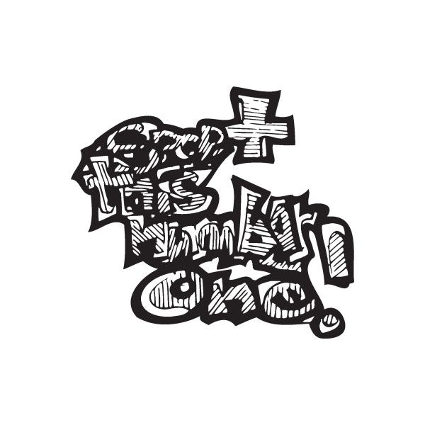 Black vinyl wall decal with stylized healthy lifestyle lettering