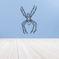 Spider wall decal with heart-shaped abdomen, black outline