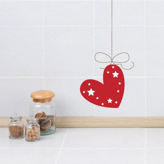 Image of Heart Christmas Ornament Wall Decal - Vinyl Sticker - Car Sticker - IDCOLOR042