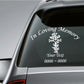 Car window decal: heart cross with 'In Loving Memory' and 'Your Text' lines