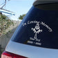 Memorial heart cross window decal with “In Loving Memory” and “Your Text”