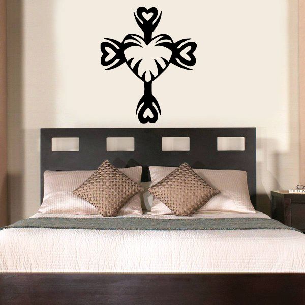 Image of Heart Cross Decal