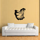 Heart wing butterfly wall decal, black and cream butterfly with heart-shaped wings