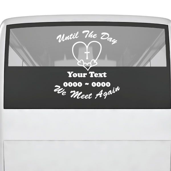 Image of Heart with Cross Custom In Loving Memory Decal