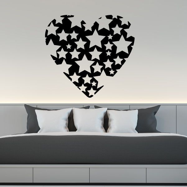 Image of Heart with Stars Decal