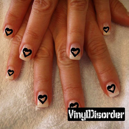 Image of Hearts MC007 Fingernail Art Sticker - Vinyl Finger Nail Decals