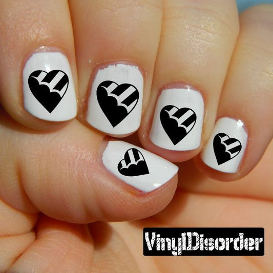 Image of Hearts MC028 Fingernail Art Sticker - Vinyl Finger Nail Decals