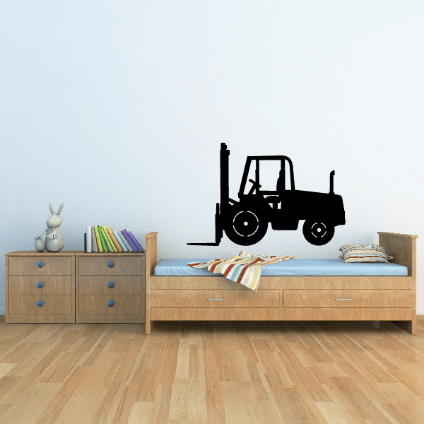 Black forklift decal with raised fork silhouette