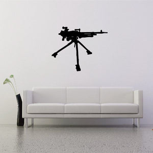 Heavy machine gun silhouette wall decal