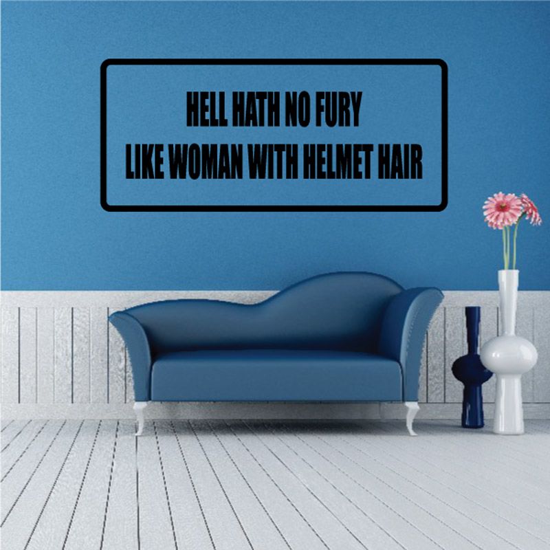 Image of Heel hath no fury like woman with helmet hair Decal