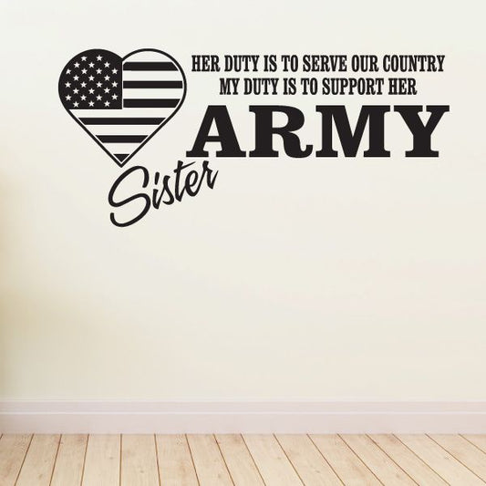 Image of Her Duty Army Sister Decal