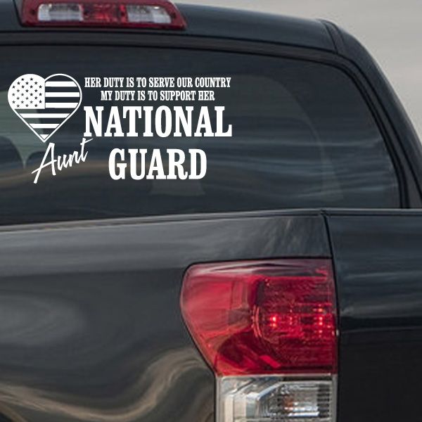 Image of Her Duty Aunt National Guard Decal