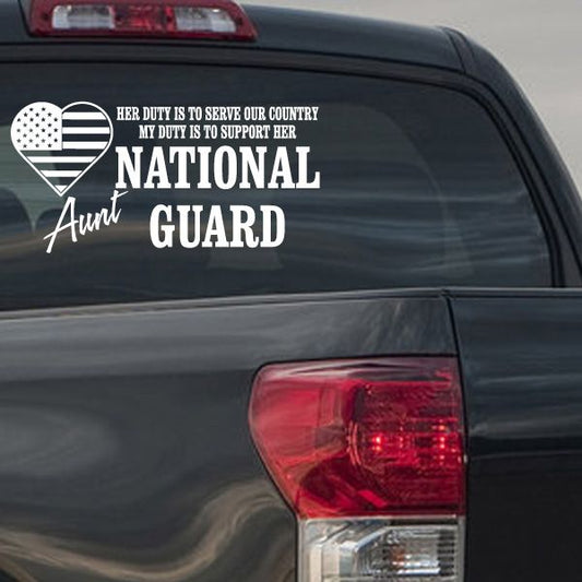 Image of Her Duty Aunt National Guard Decal