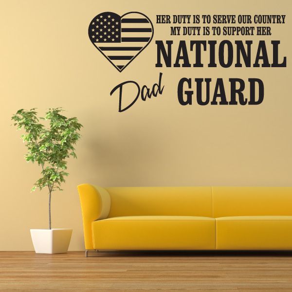 Image of Her Duty Dad National Guard Decal