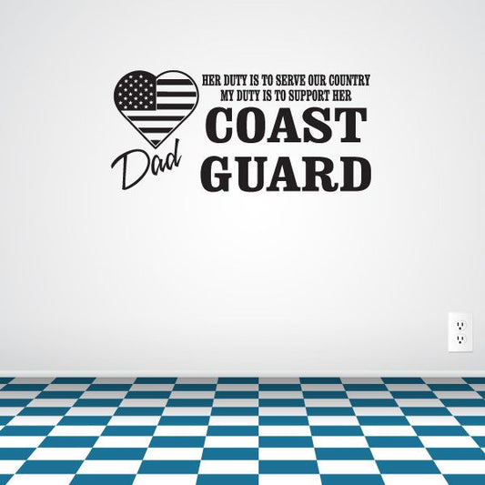 Image of Her Duty Dad Wall Coast Guard Decal