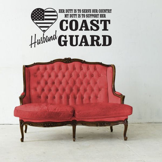 Image of Her Duty Husband Coast Guard Decal