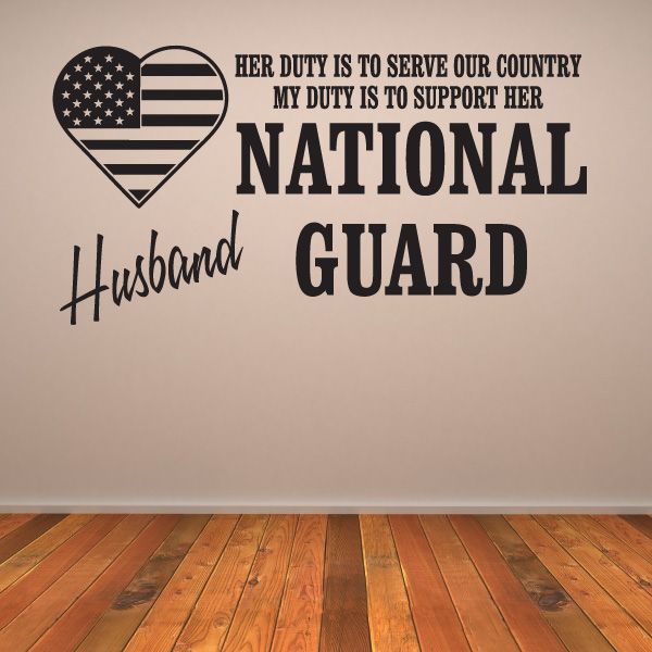 Image of Her Duty Husband National Guard Decal