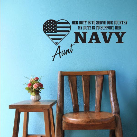 Image of Her Duty Navy Aunt Decal