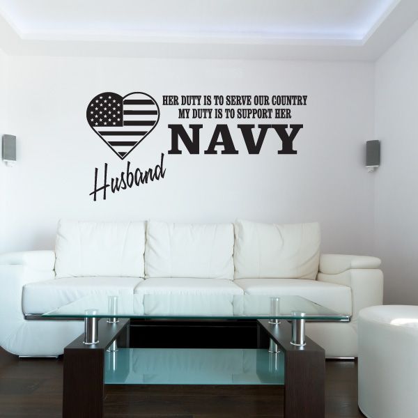 Image of Her Duty Navy Husband Decal