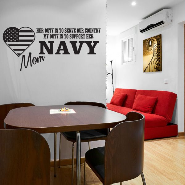 Image of Her Duty Navy Mom Decal