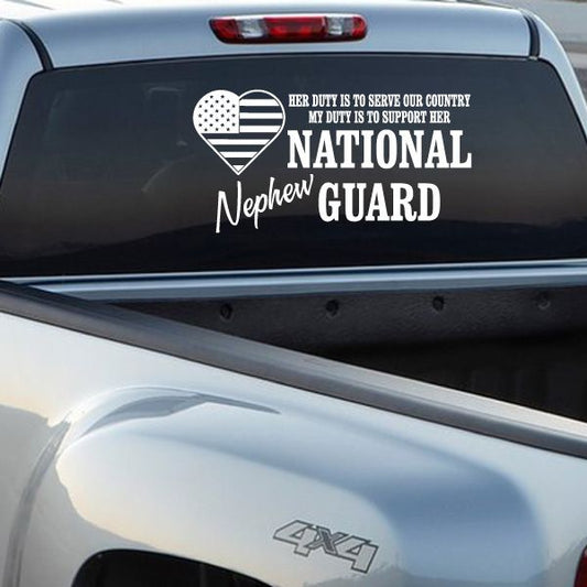 Image of Her Duty Nephew National Guard Decal