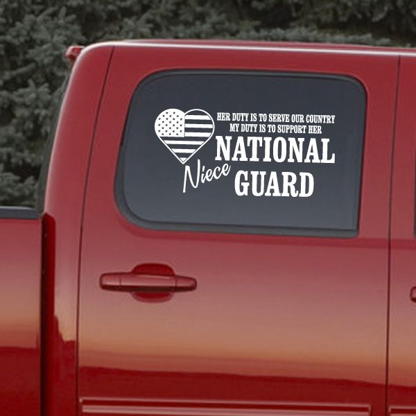 Image of Her Duty Niece National Guard Decal