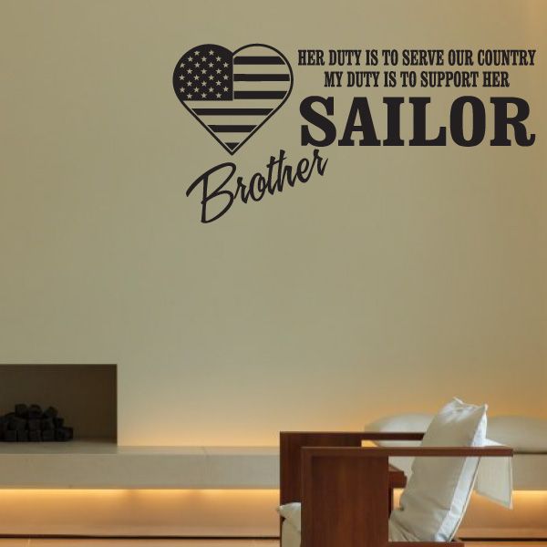 Image of Her Duty Sailor Brother Decal