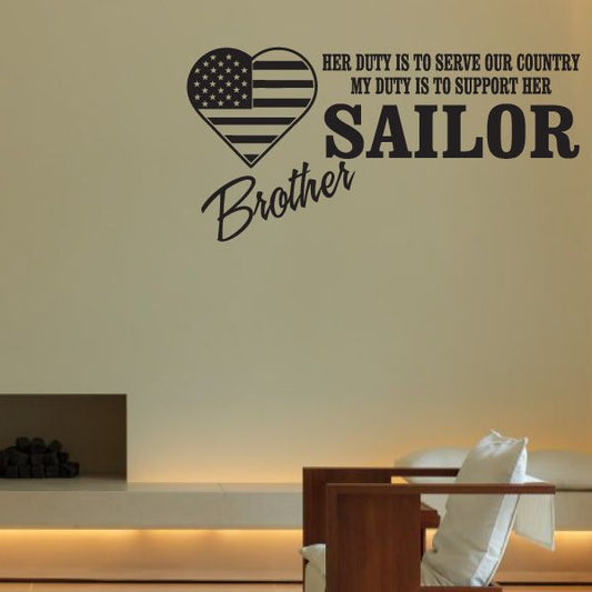 Image of Her Duty Sailor Brother Decal