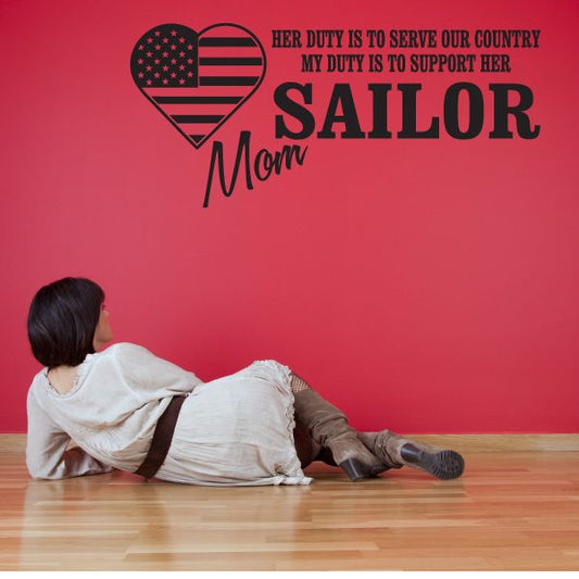 Image of Her Duty Sailor Mom Decal