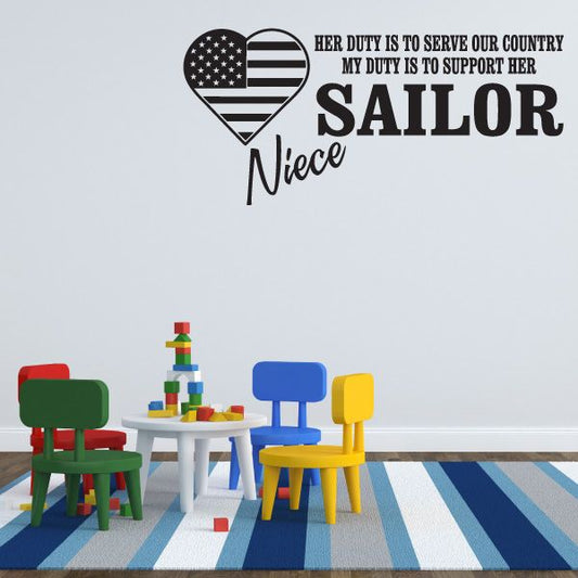 Image of Her Duty Sailor Niece Decal