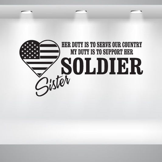 Image of Her Duty Son Soldier Decal