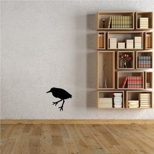 Black heron bird wall decal silhouette