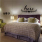 Wedding wall decal with hers script and floral frame heart motif