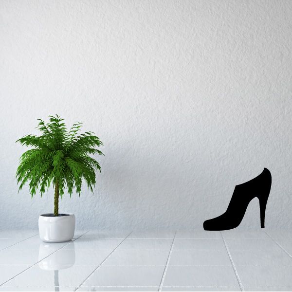 Black high heel decal sticker with stiletto heel